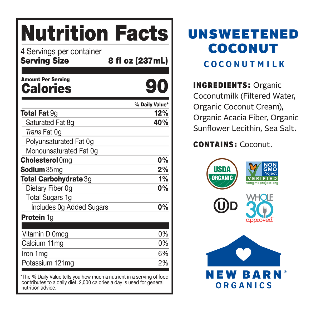 Unsweetened Coconut Milk – 6 pack