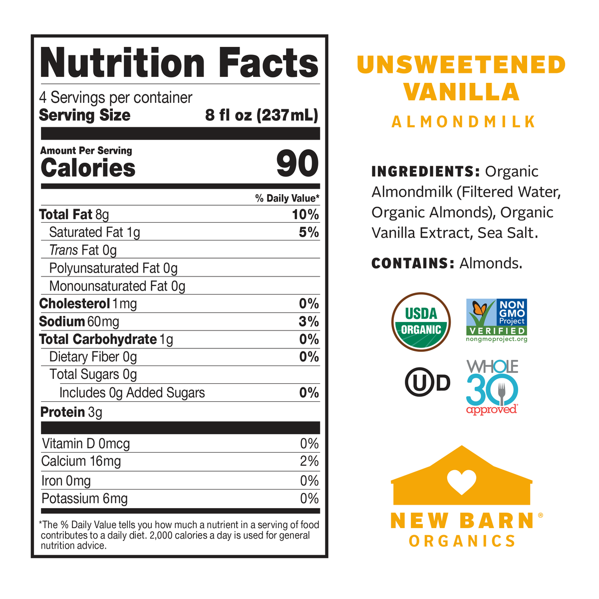 Unsweetened Vanilla Almond Milk – 6 pack